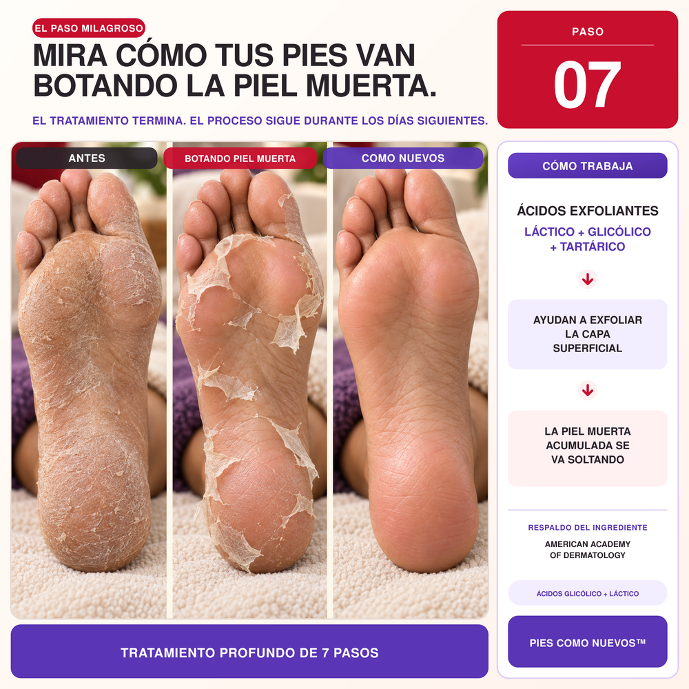6 EN 1 - PIES COMO NUEVOS™: EL TRATAMIENTO PROFUNDO DE 2 FASES Y 7 PASOS QUE MERECES