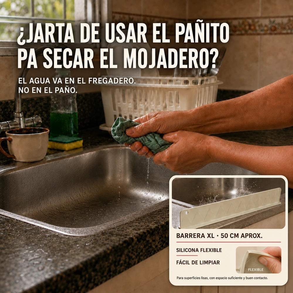 KIT CERO MOJADERO™ – 2 Barreras para Bañera + 1 Protector para Fregadero