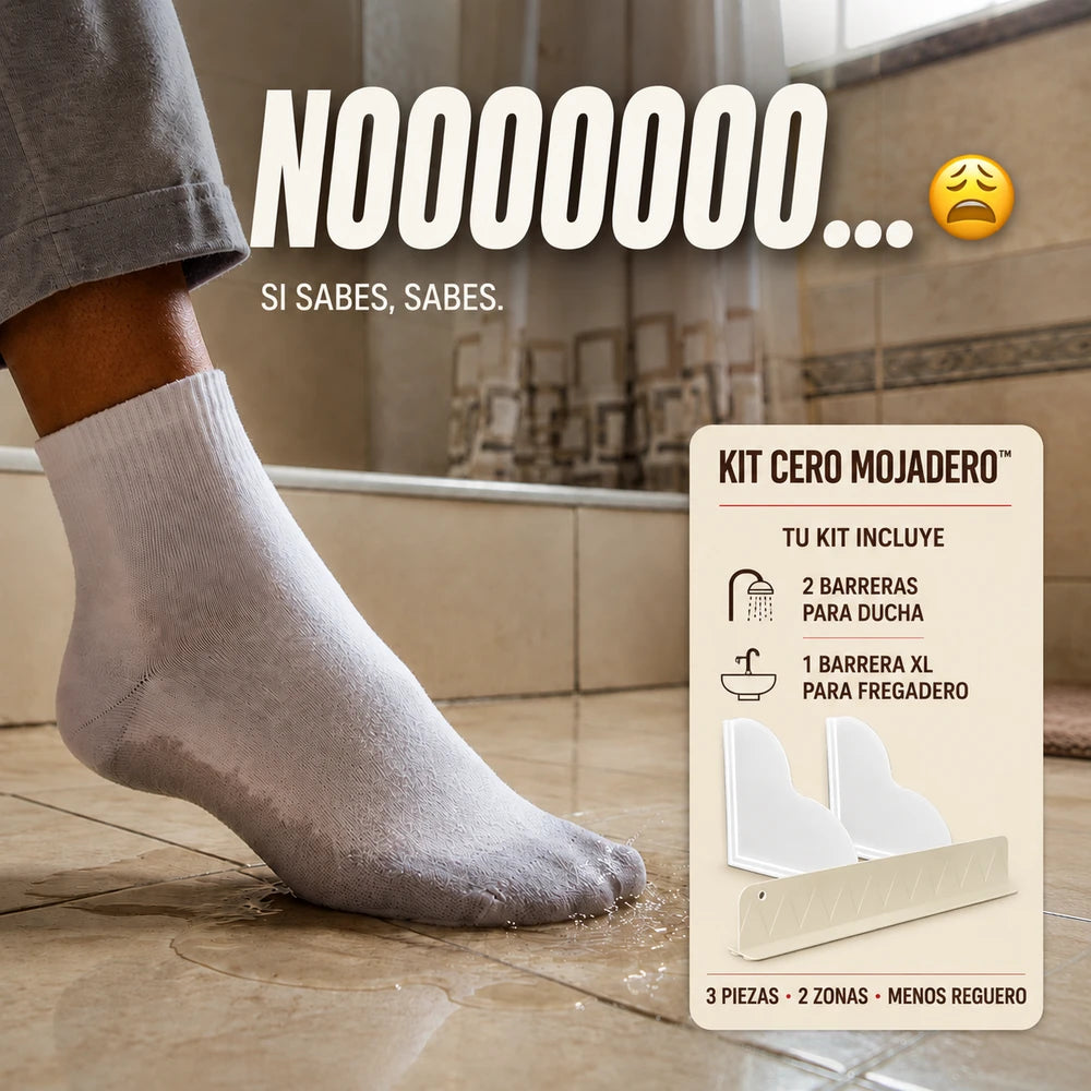 KIT CERO MOJADERO™ – 2 Barreras para Bañera + 1 Protector para Fregadero