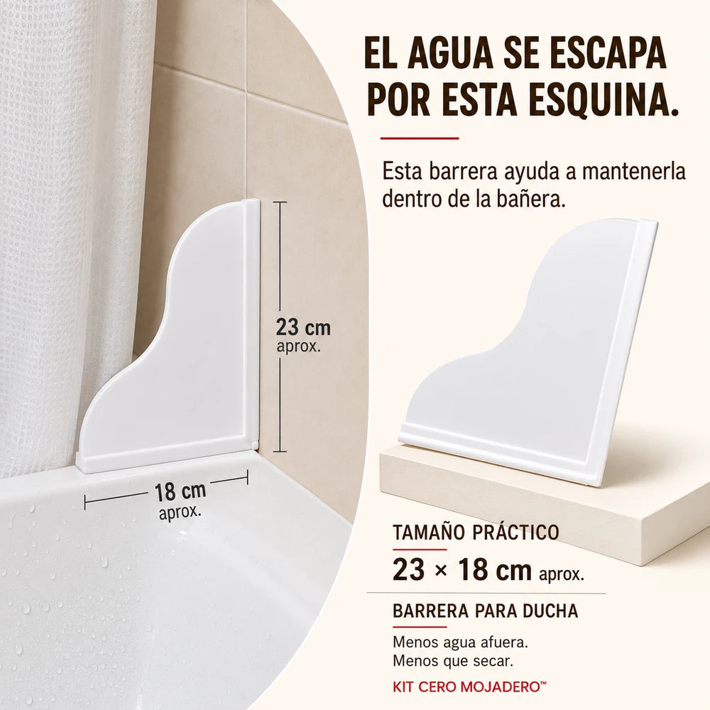 KIT CERO MOJADERO™ – 2 Barreras para Bañera + 1 Protector para Fregadero