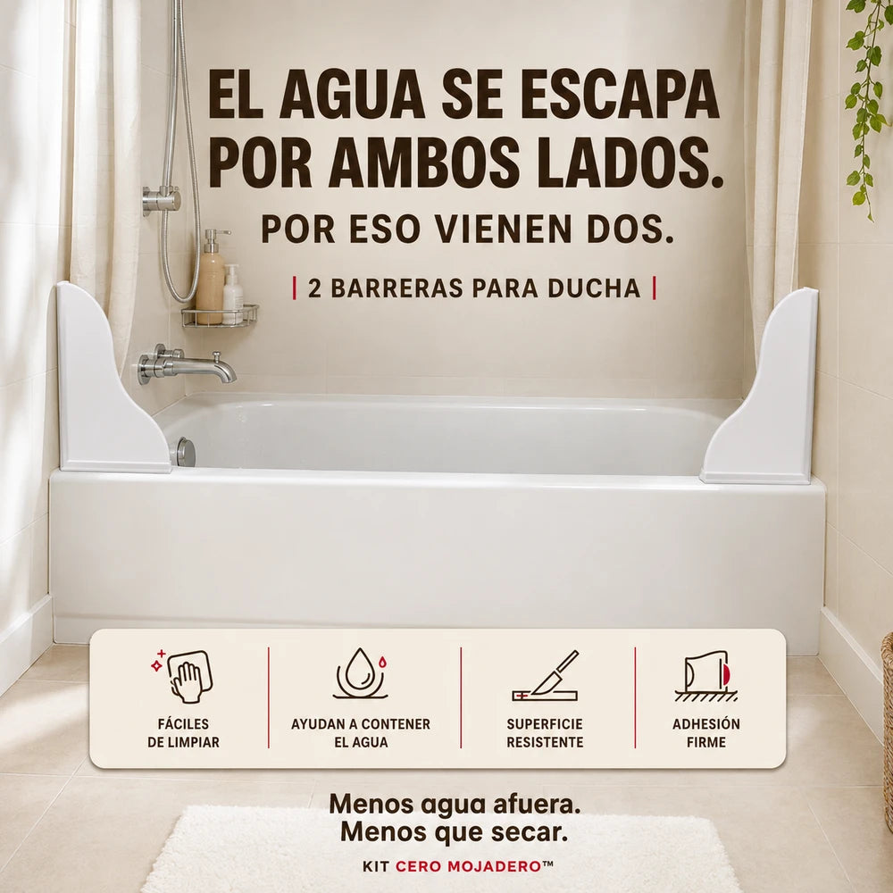 KIT CERO MOJADERO™ – 2 Barreras para Bañera + 1 Protector para Fregadero