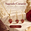 SET DEL SAGRADO CORAZÓN™ = Cadena + Aretes En Especial — El Corazón que Ama, Perdona y Acompaña