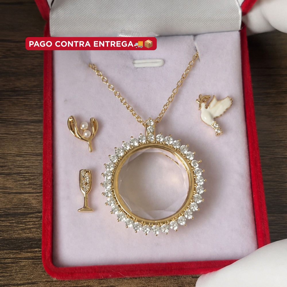 COLLAR CRISTIANO CON BAÑO DE 18K + 3 DIJES LLENOS DE SIGNIFICADO