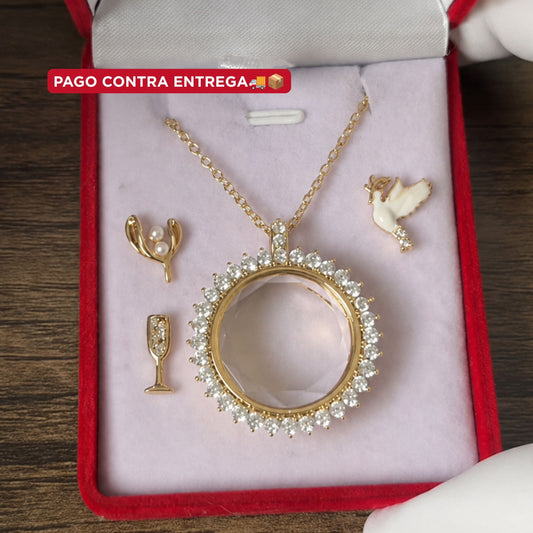 COLLAR CRISTIANO CON BAÑO DE 18K + 3 DIJES LLENOS DE SIGNIFICADO