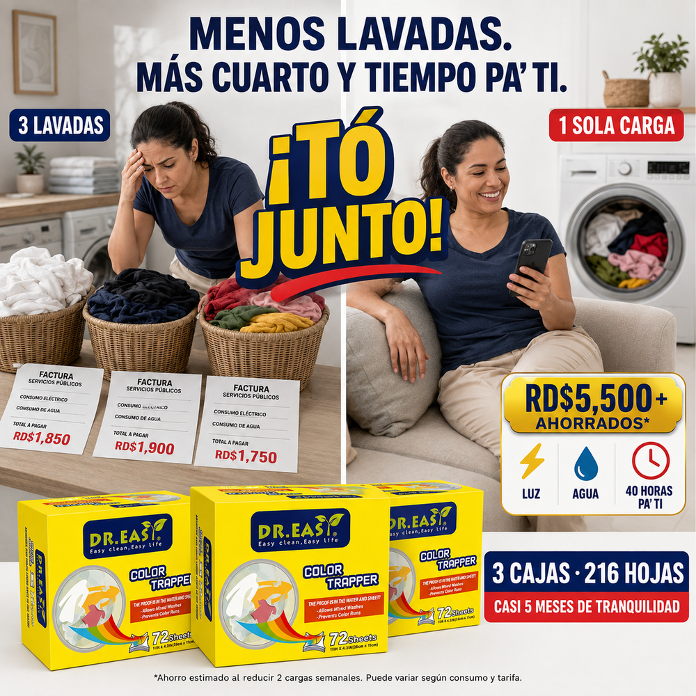 ¡TIRA TO JUNTO A LAVAR! — ECHA UNA HOJITA Y LAVA ROPA DE TODOS LOS COLORES JUNTA SIN MIEDO