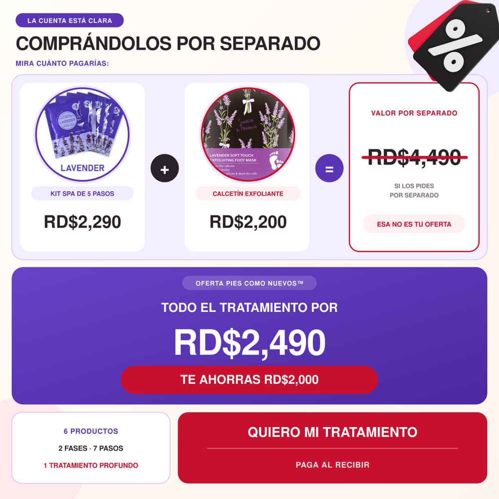 6 EN 1 - PIES COMO NUEVOS™: EL TRATAMIENTO PROFUNDO DE 2 FASES Y 7 PASOS QUE MERECES